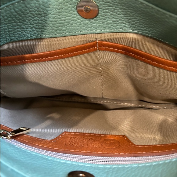 Valentina Mint Green Pebbled Leather Crossbody Bag - Picture 5 of 7